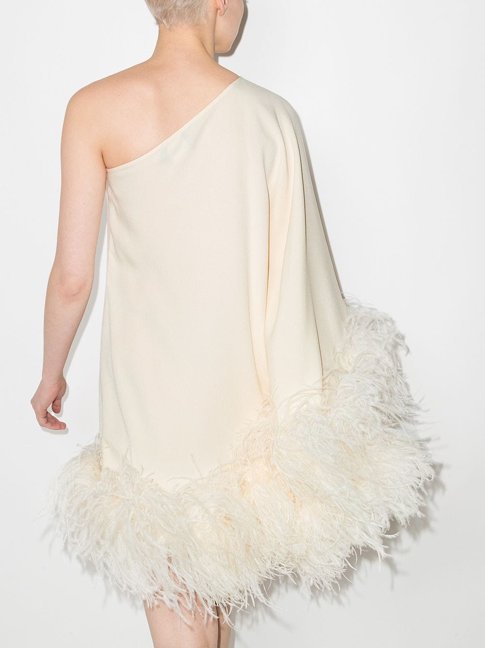 Shop Taller Marmo Piccolo Ubud One-shoulder Mini Dress In Neutrals