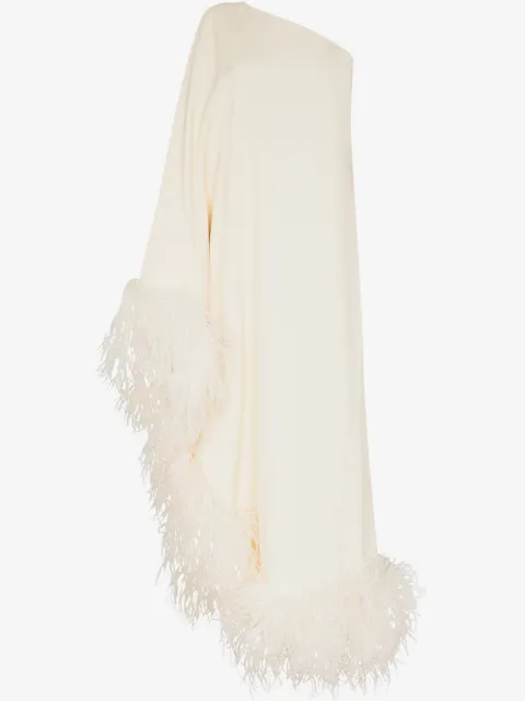 Taller Marmo Ubud feather-trim gown