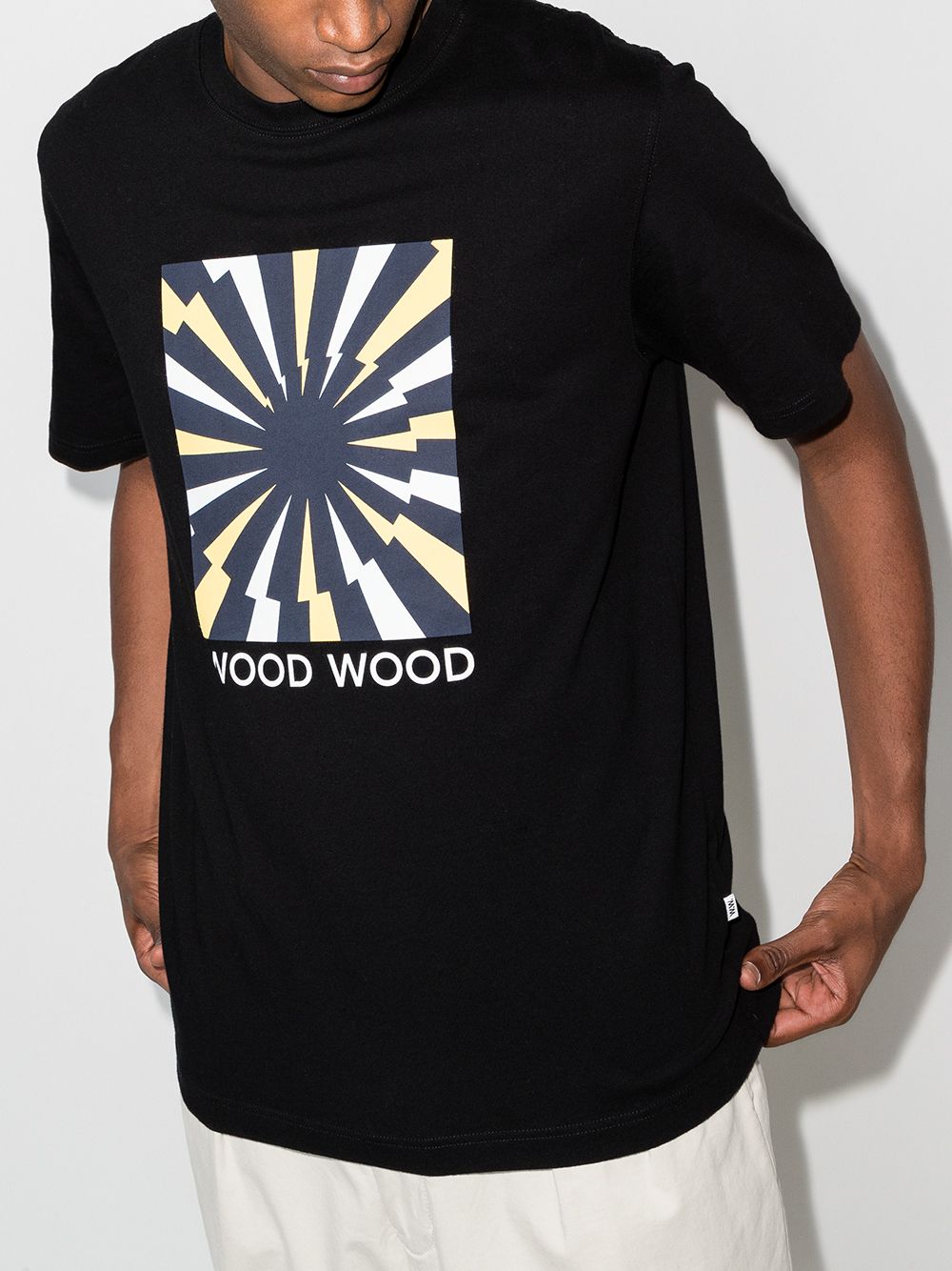 Wood Wood T-shirt met grafische print - Zwart