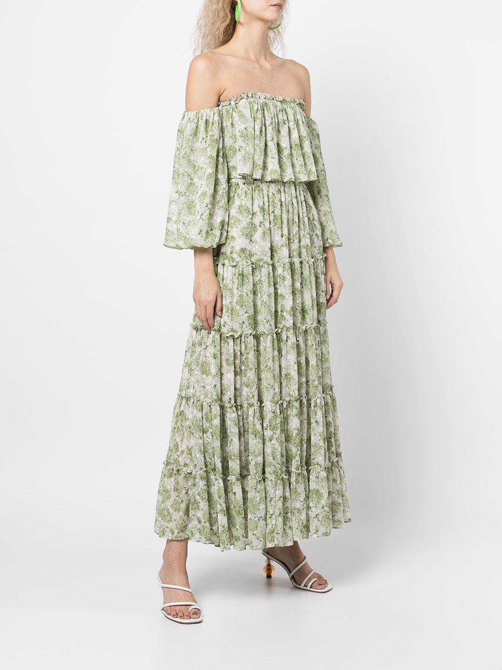 фото Misa los angeles floral-print off-shoulder dress