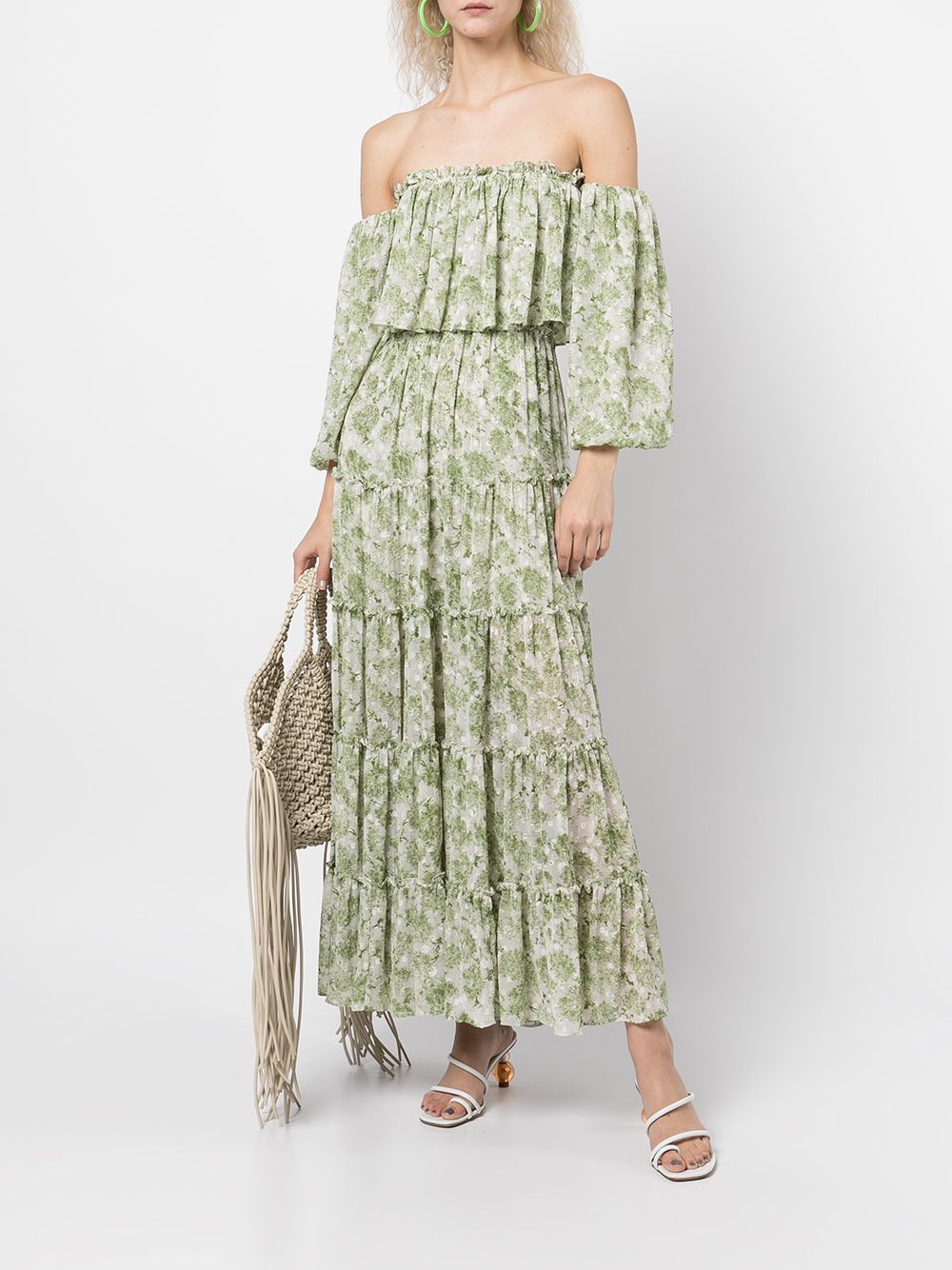 фото Misa los angeles floral-print off-shoulder dress