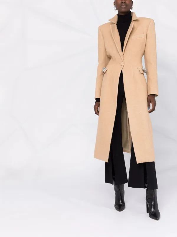single breasted longline coat