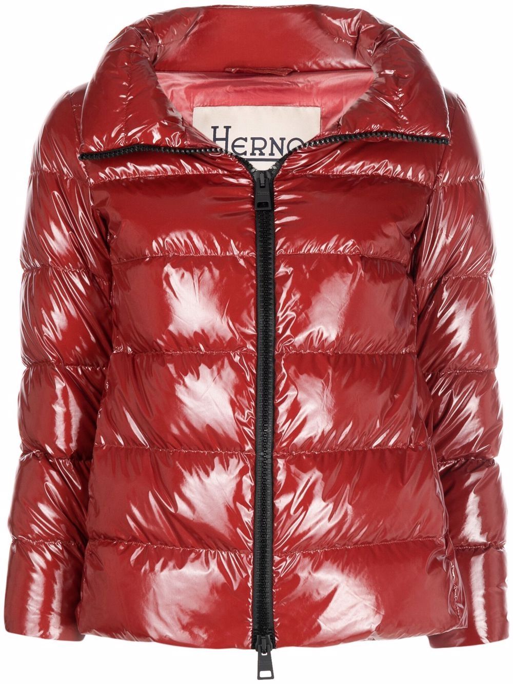 herno hooded glossy down puffer coat