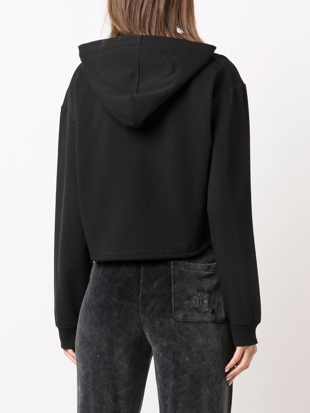 Shop Calvin Klein logo-debossed cotton hoodie with Express Delivery ...