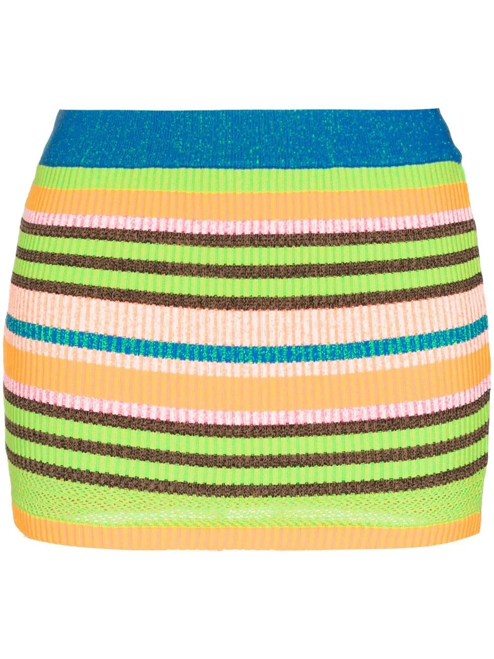 

AGR striped rib-knit skirt - Orange