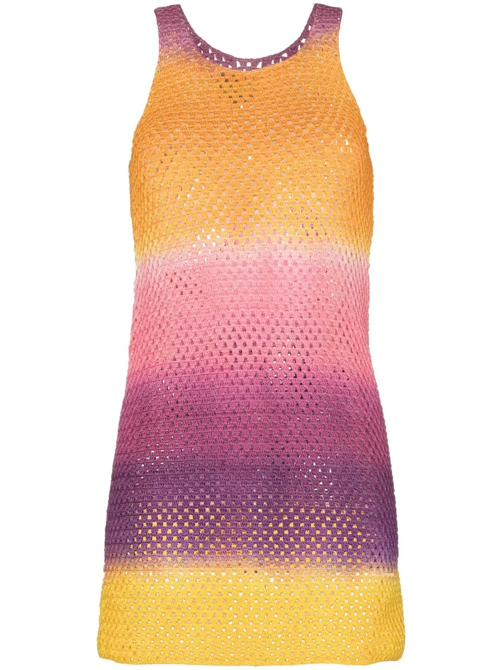 

AGR striped-ombré crochet mini dress - Orange