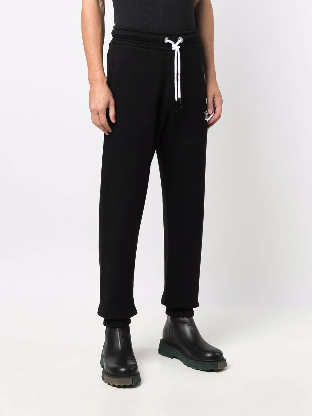 Palm Angels Logo-patch Drawstring Track Pants In Schwarz