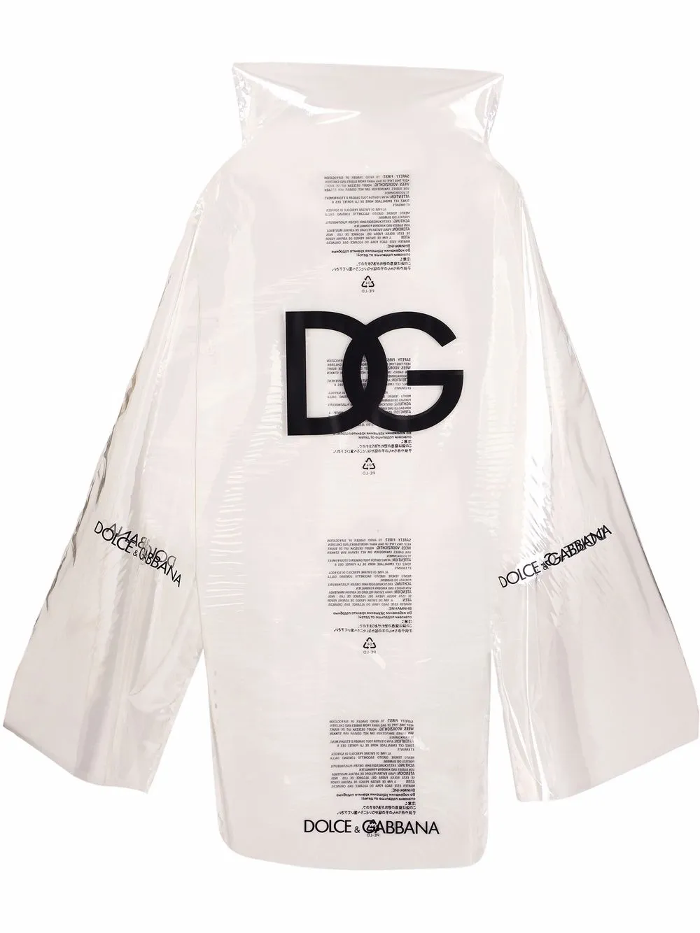 

Dolce & Gabbana blusa transparente con logo estampado - Blanco