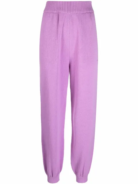 MSGM merino-blend knitted track pants