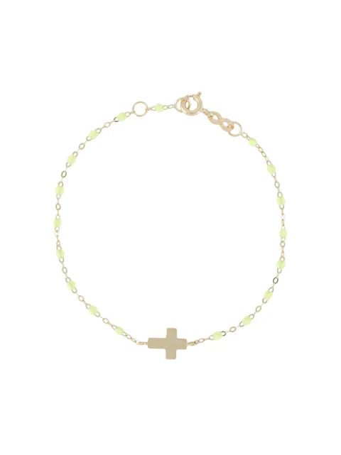 Gigi Clozeau 18kt rose gold Cross Charm Classic Gigi resin bracelet