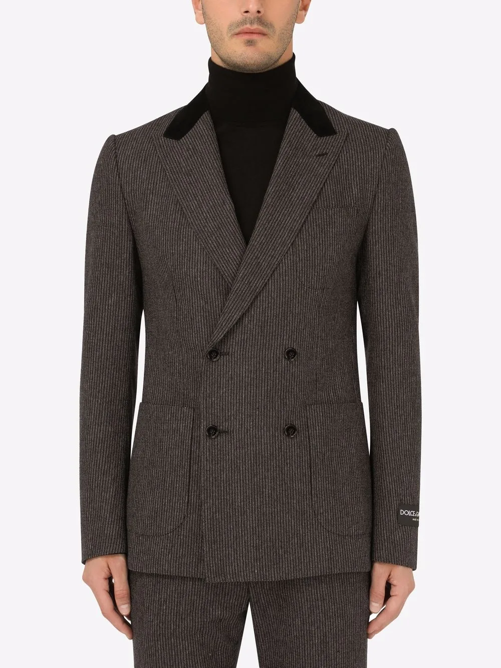 double breasted striped blazer