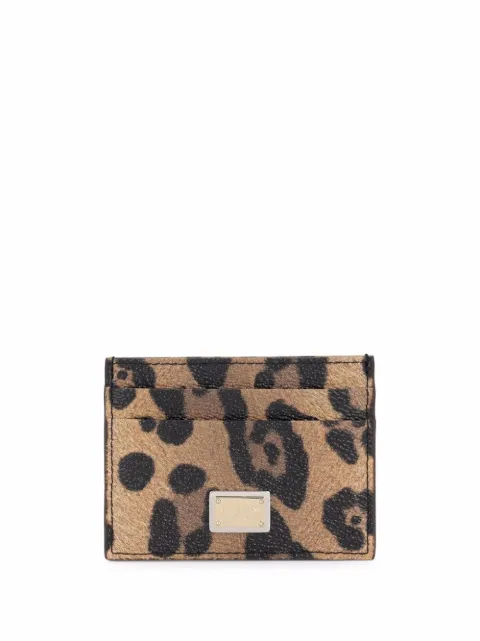 Dolce & Gabbana Porta-cartões Crespo com estampa de leopardo