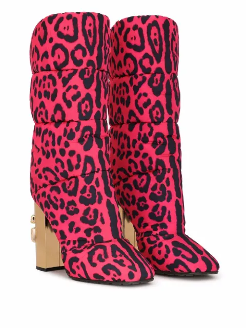 pink leopard print boots