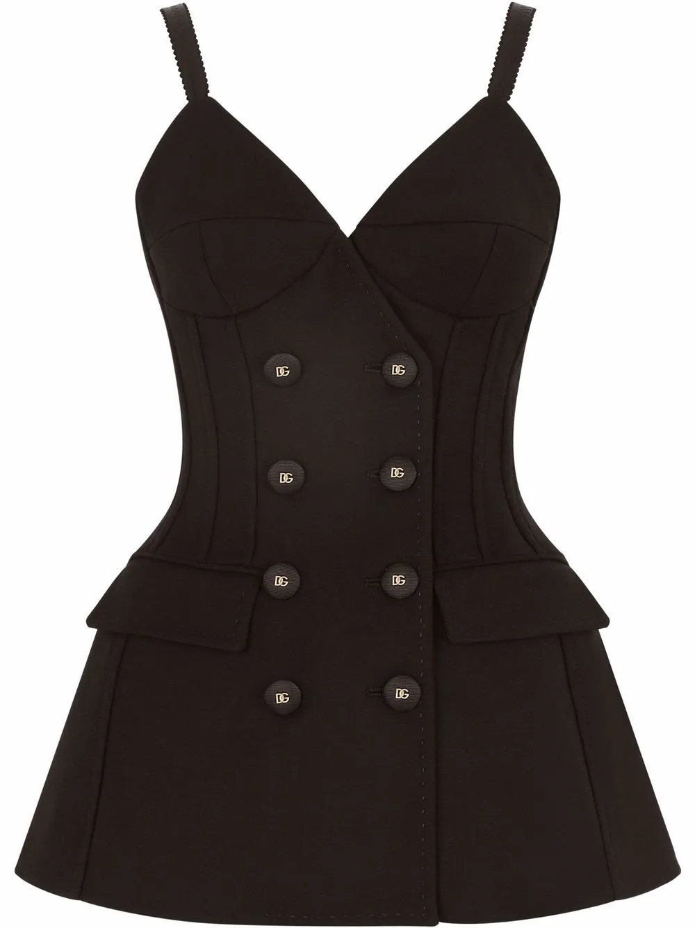 

Dolce & Gabbana longline double-breasted tunic top - Black