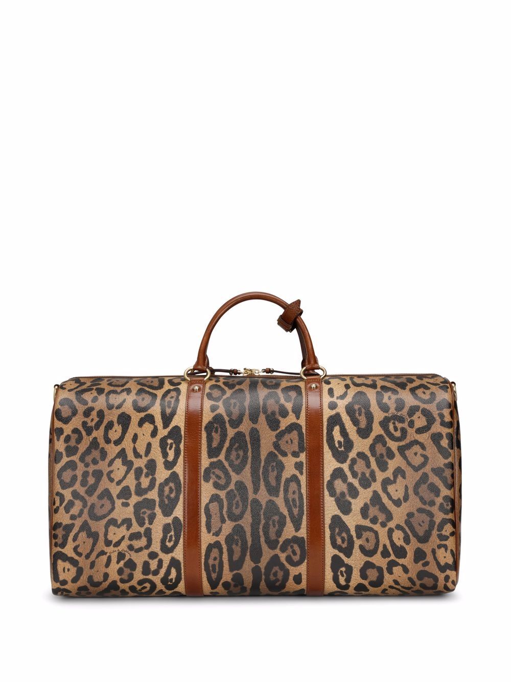 Shop Dolce & Gabbana Medium Crespo Leopard-print Travel Bag In Brown