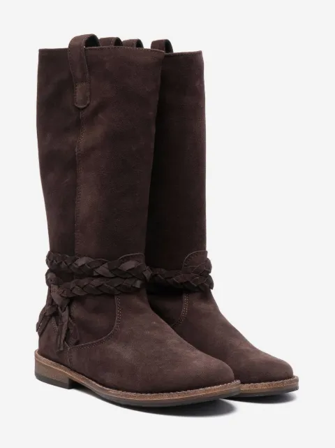 Pèpè botas con detalles trenzados