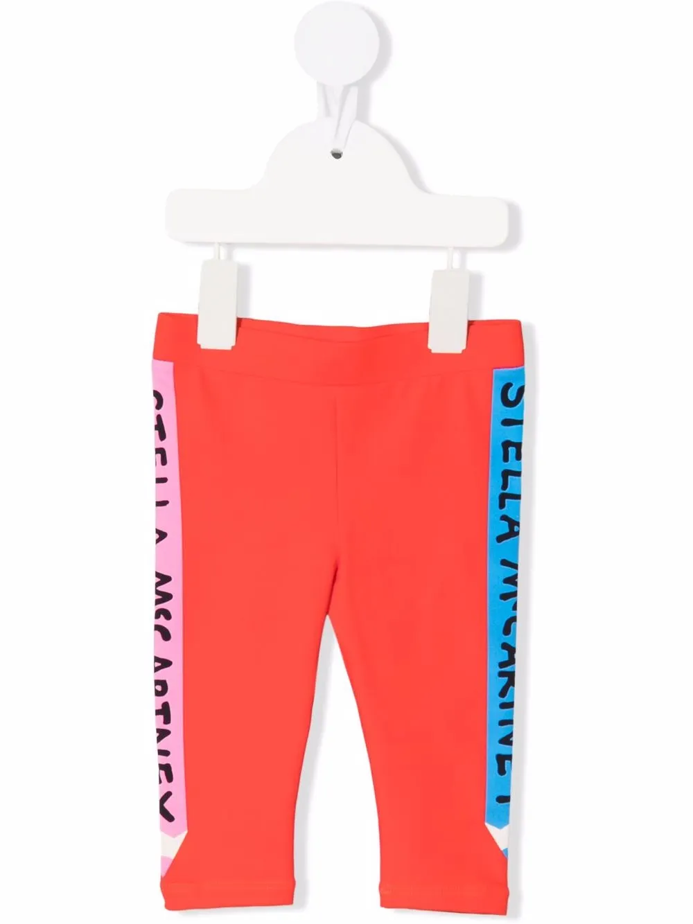 

Stella McCartney Kids leggins con logo y rayas - Rojo