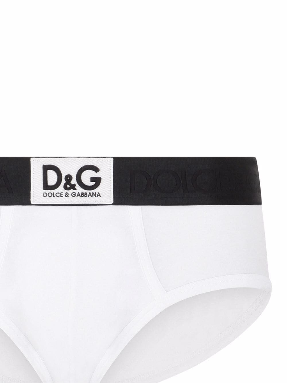 Shop Dolce & Gabbana Brando Logo-patch Ribbed Briefs In White