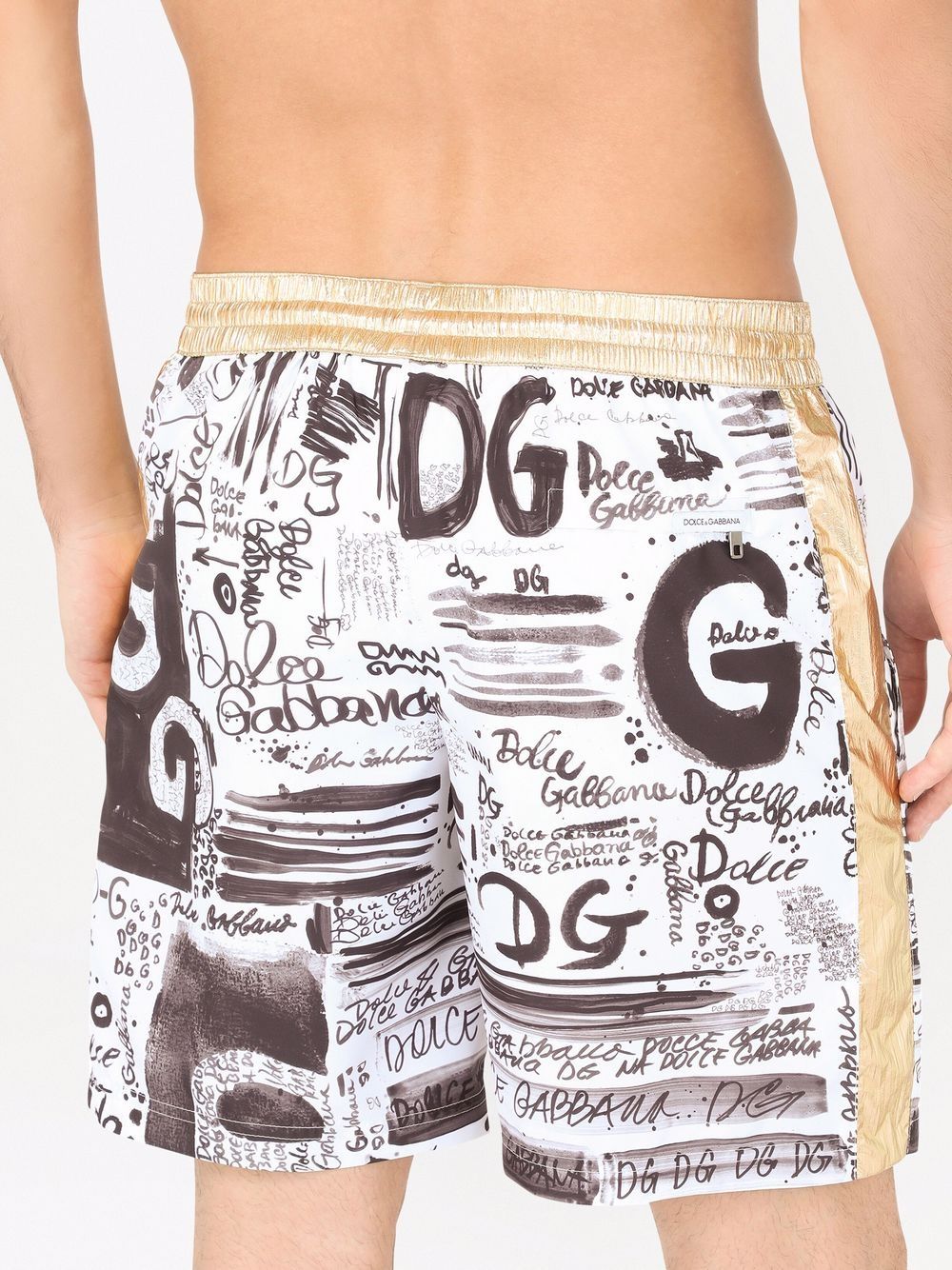 фото Dolce & gabbana плавки-шорты с контрастной отделкой и логотипом