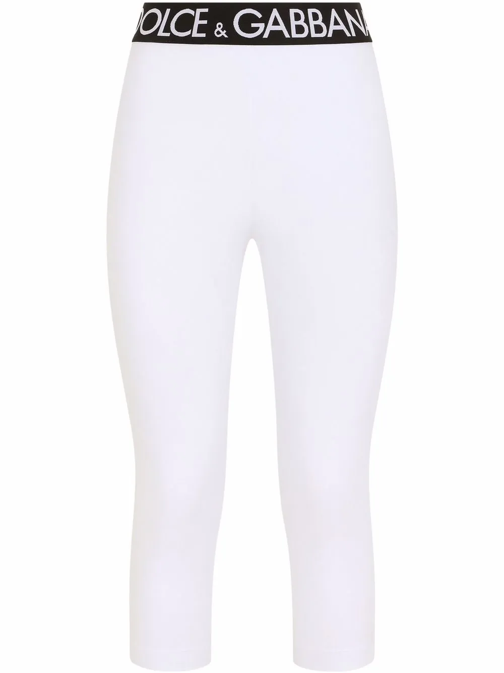 

Dolce & Gabbana logo-waistband cropped leggings - White