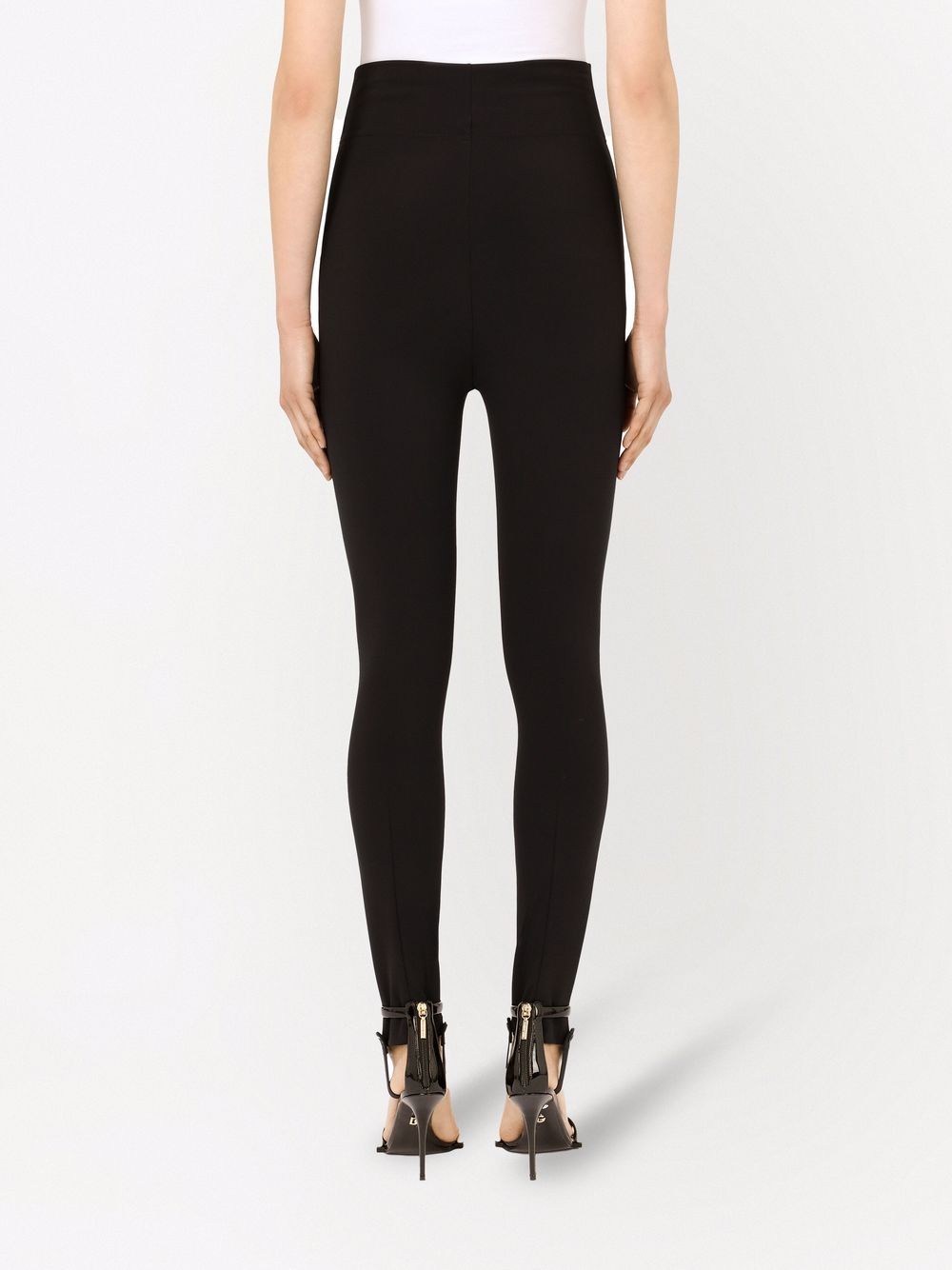 Shop Dolce & Gabbana High-waisted Stirrup Leggings In Black