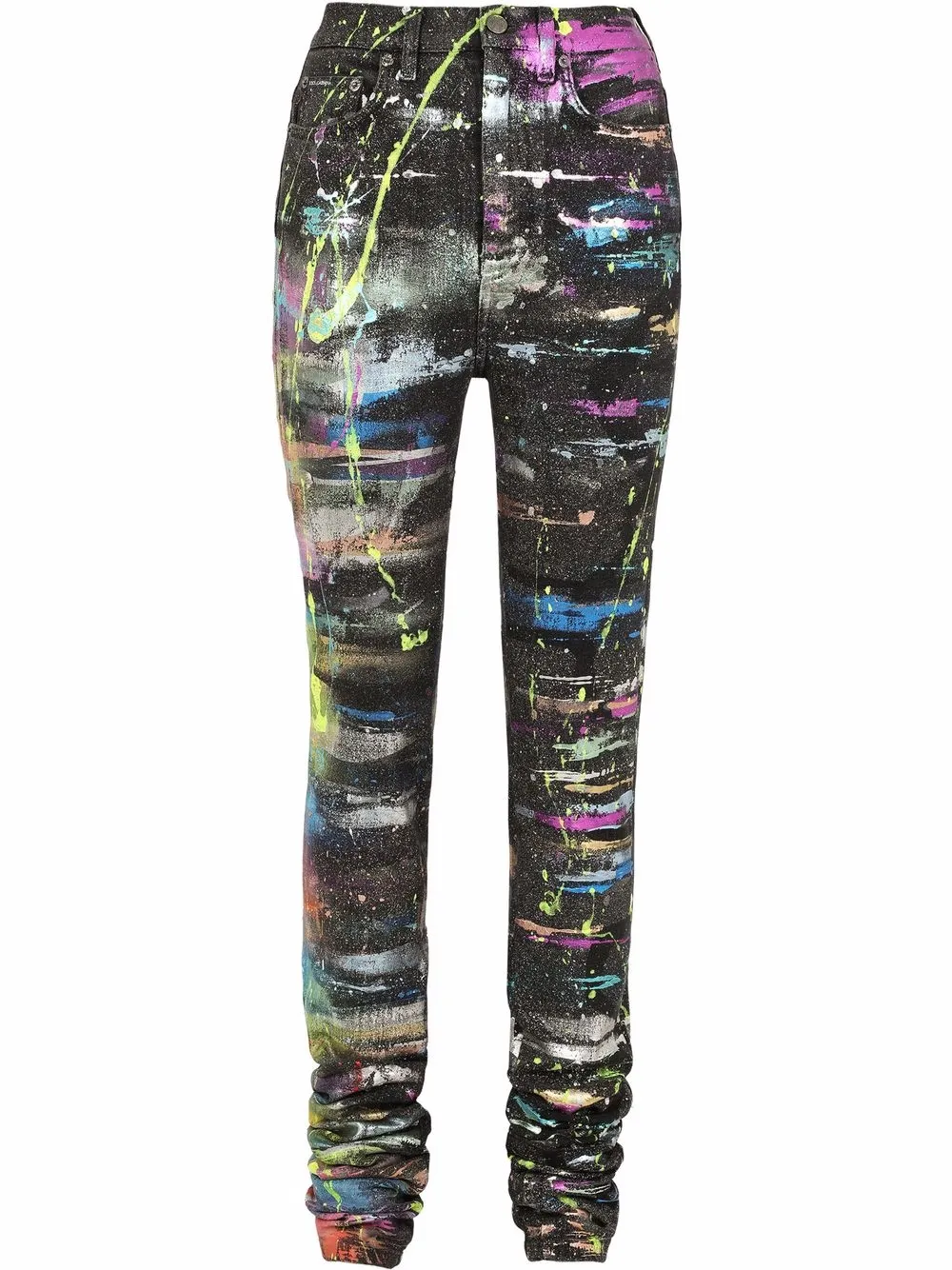 

Dolce & Gabbana skinny jeans con salpicaduras de pintura - Negro