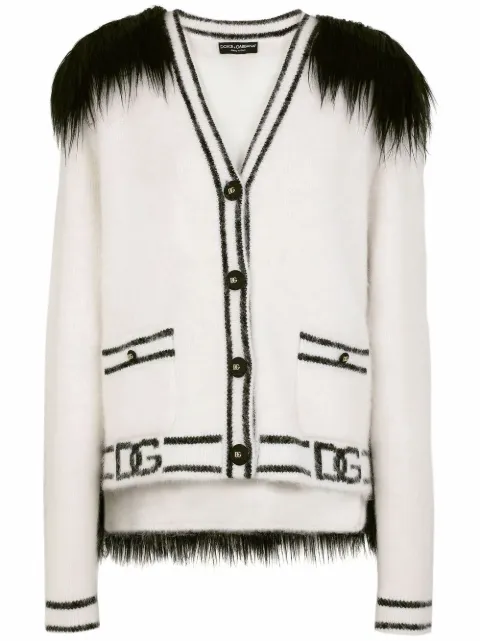 Dolce & Gabbana faux-fur panelled cardigan