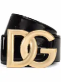 Dolce & Gabbana DG-logo patent leather belt - Black