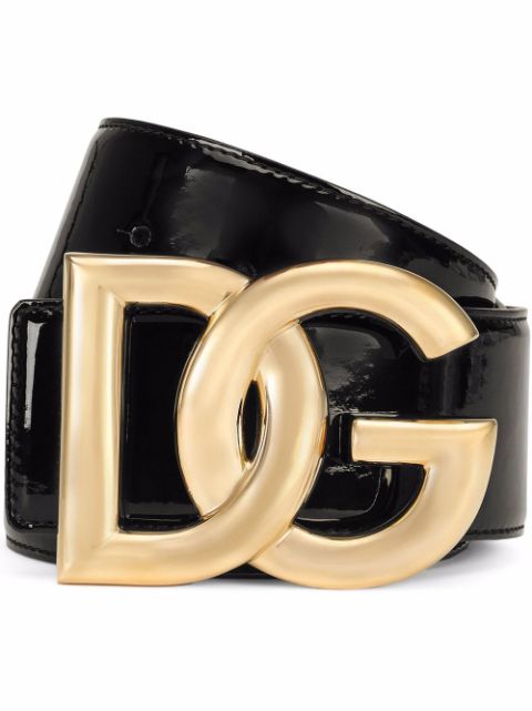 Dolce & Gabbana DG-logo patent leather belt Women