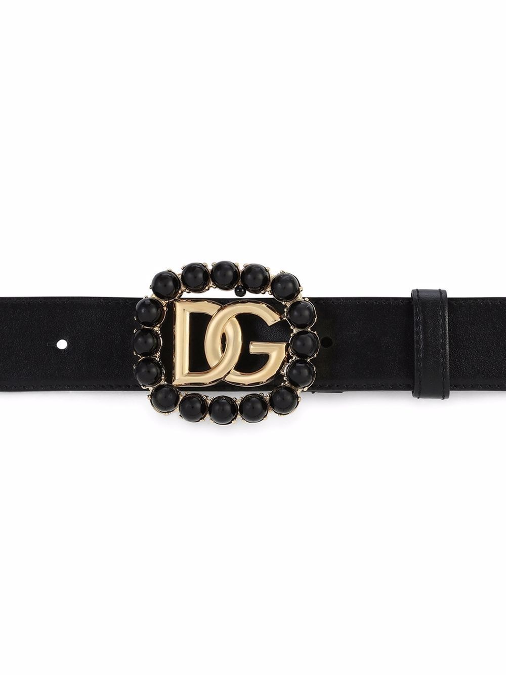 Shop Dolce & Gabbana Leather Dg-logo Buckle Belt In Black