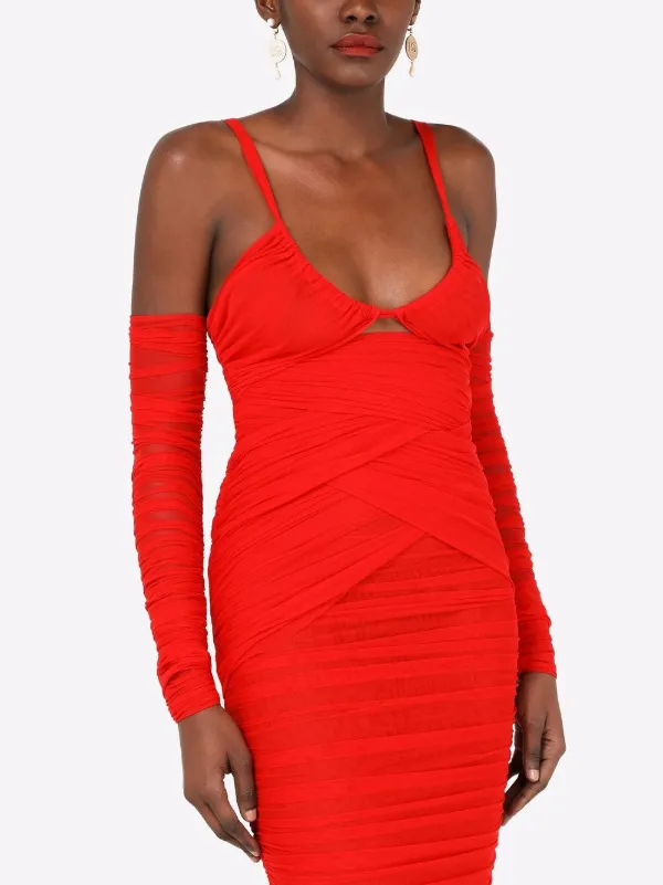 mid length ruched dress