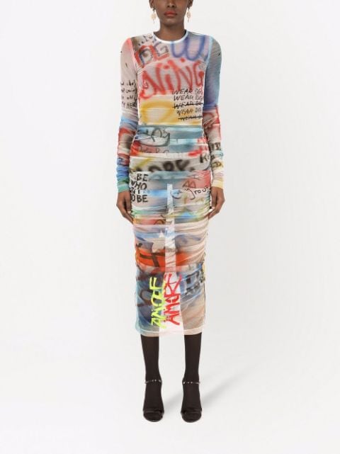 dolce and gabbana graffiti dress