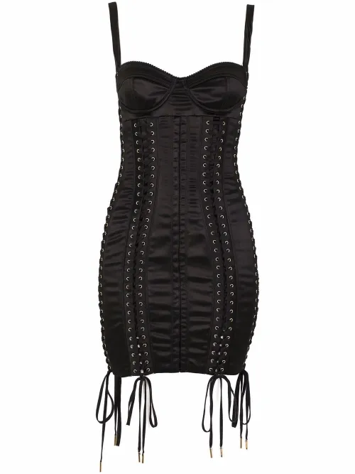 Robe courte à détail de laçage - Dolce & Gabbana - Modalova