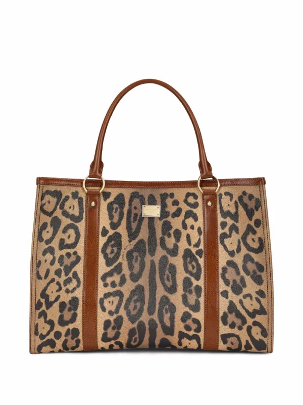Dolce & Gabbana Crespo leopard-print Tote Bag | Brown | FARFETCH