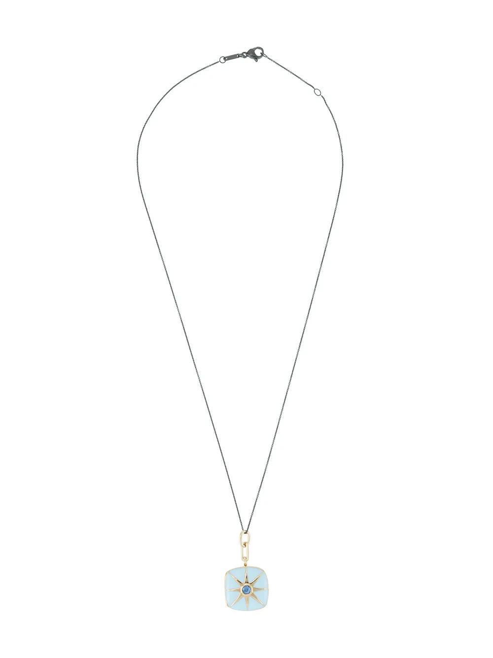 MONICA RICH KOSANN enamel cushion sapphire locket necklace · OS