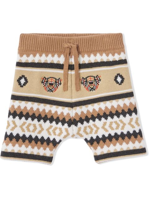 Burberry Kids fair isle wool-cashmere shorts