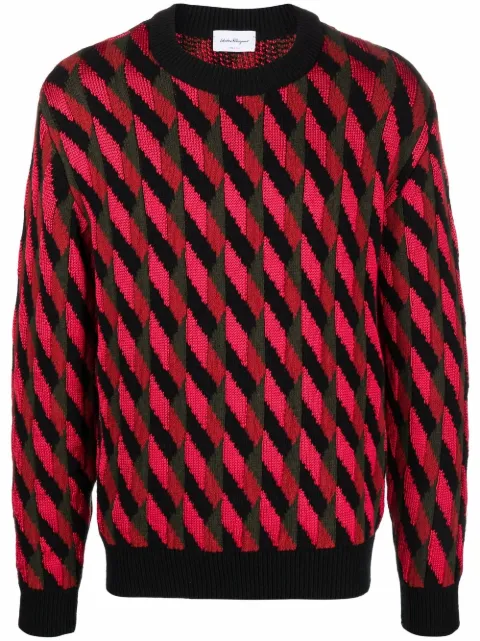 Salvatore Ferragamo geometric-knit jumper