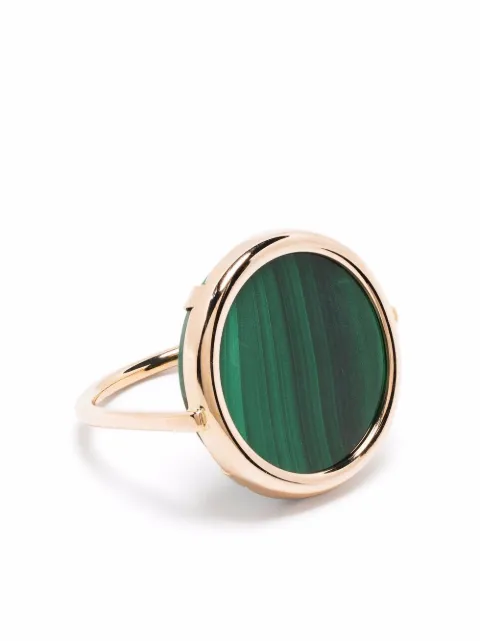 GINETTE NY 18kt rose gold Ever malachite disc ring