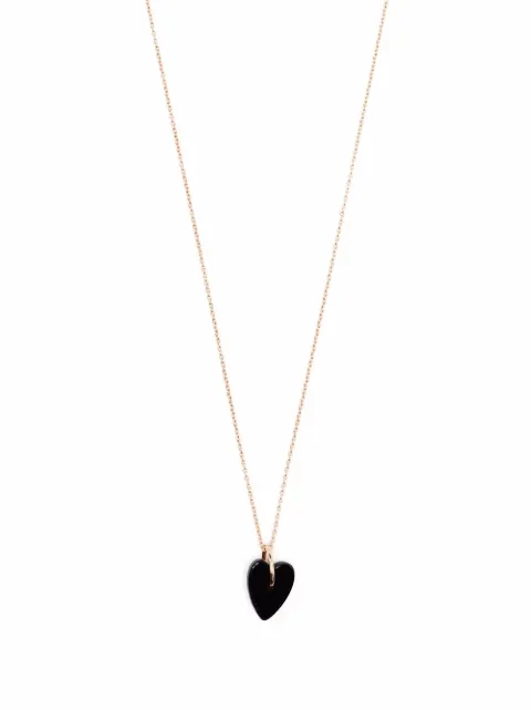 GINETTE NY collier Angèle Mini Onyx Heart en or 18ct orné d'onyx