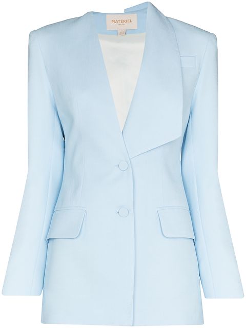 Materiel twill asymmetric blazer