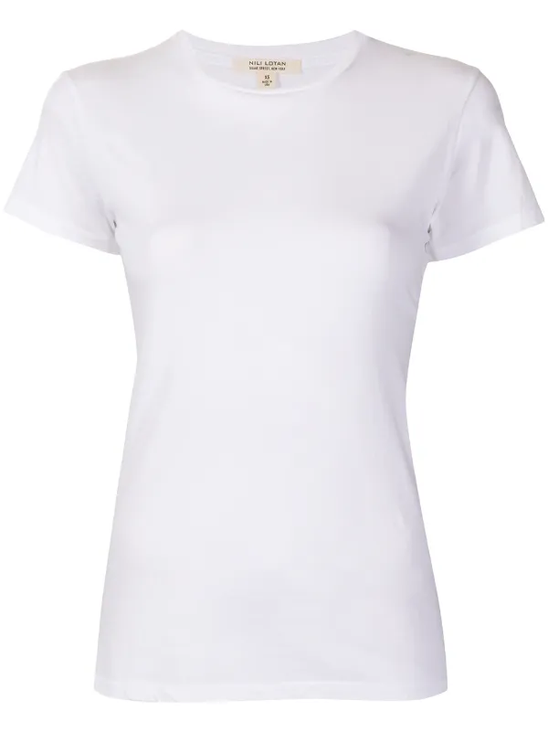 Nili Lotan Lana Crew Neck T-shirt in White