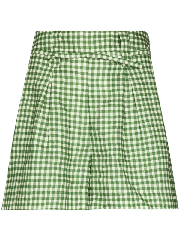 green gingham skirt