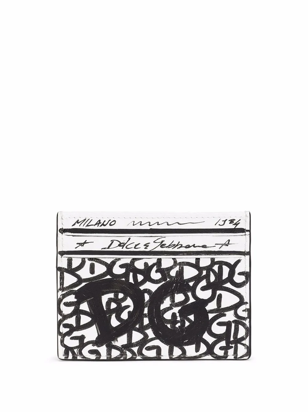 Image 2 of Dolce & Gabbana graffiti-logo leather cardholder