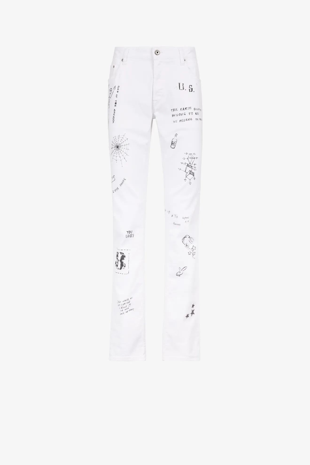Just Cavalli Sketch-Print Straight-Leg 