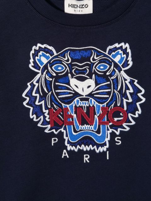 Shop Kenzo Kids embroidered-logo sweatshirt with Express Delivery ...