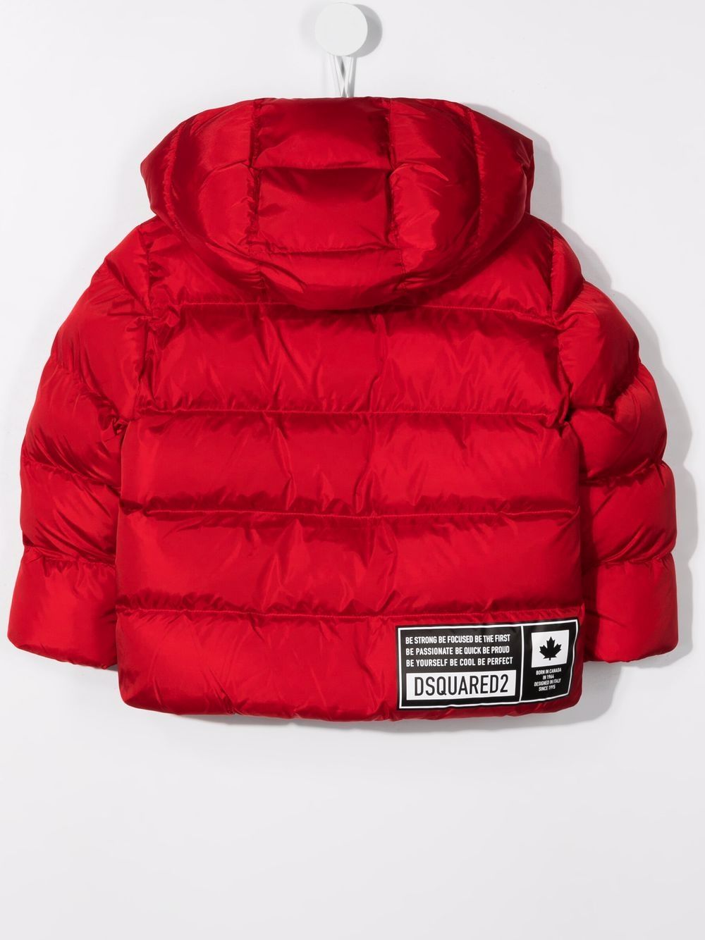 Shop Dsquared2 Padded Logo-patch Jacket In Red