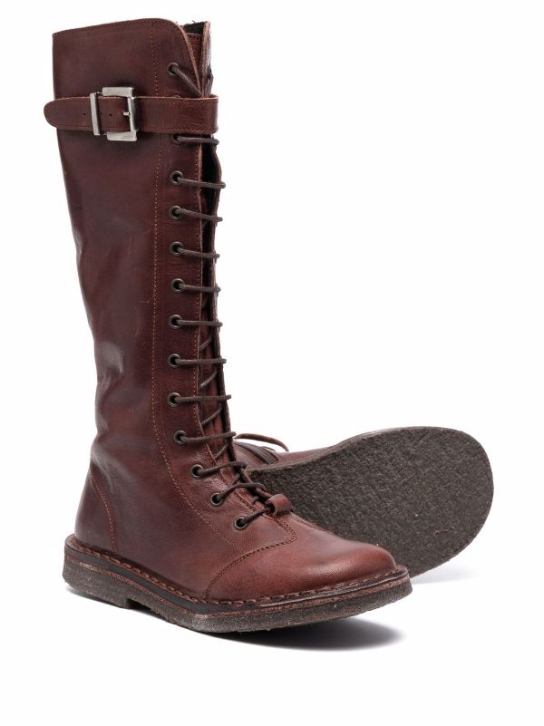 knee high lace up hunting boots