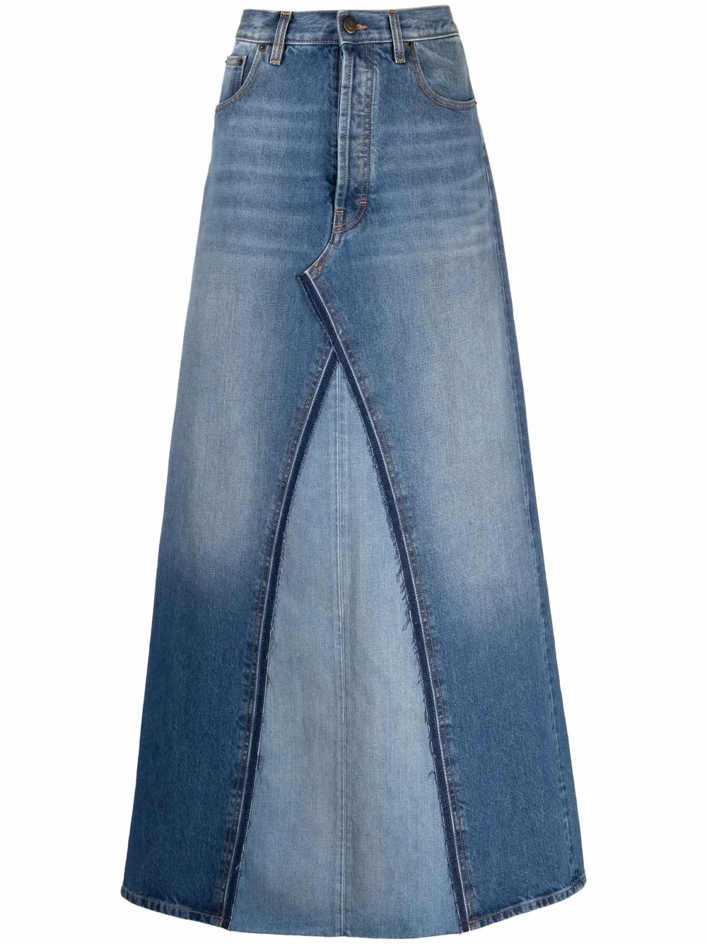 Maison Margiela two-tone Denim Skirt - Farfetch