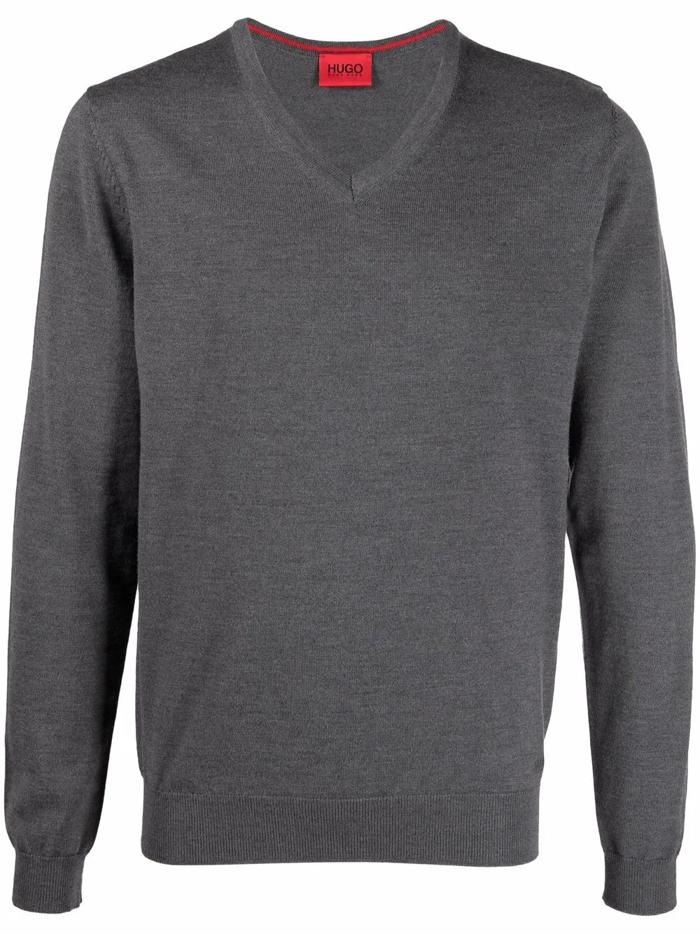 

BOSS V-neck virgin wool jumper - Grey