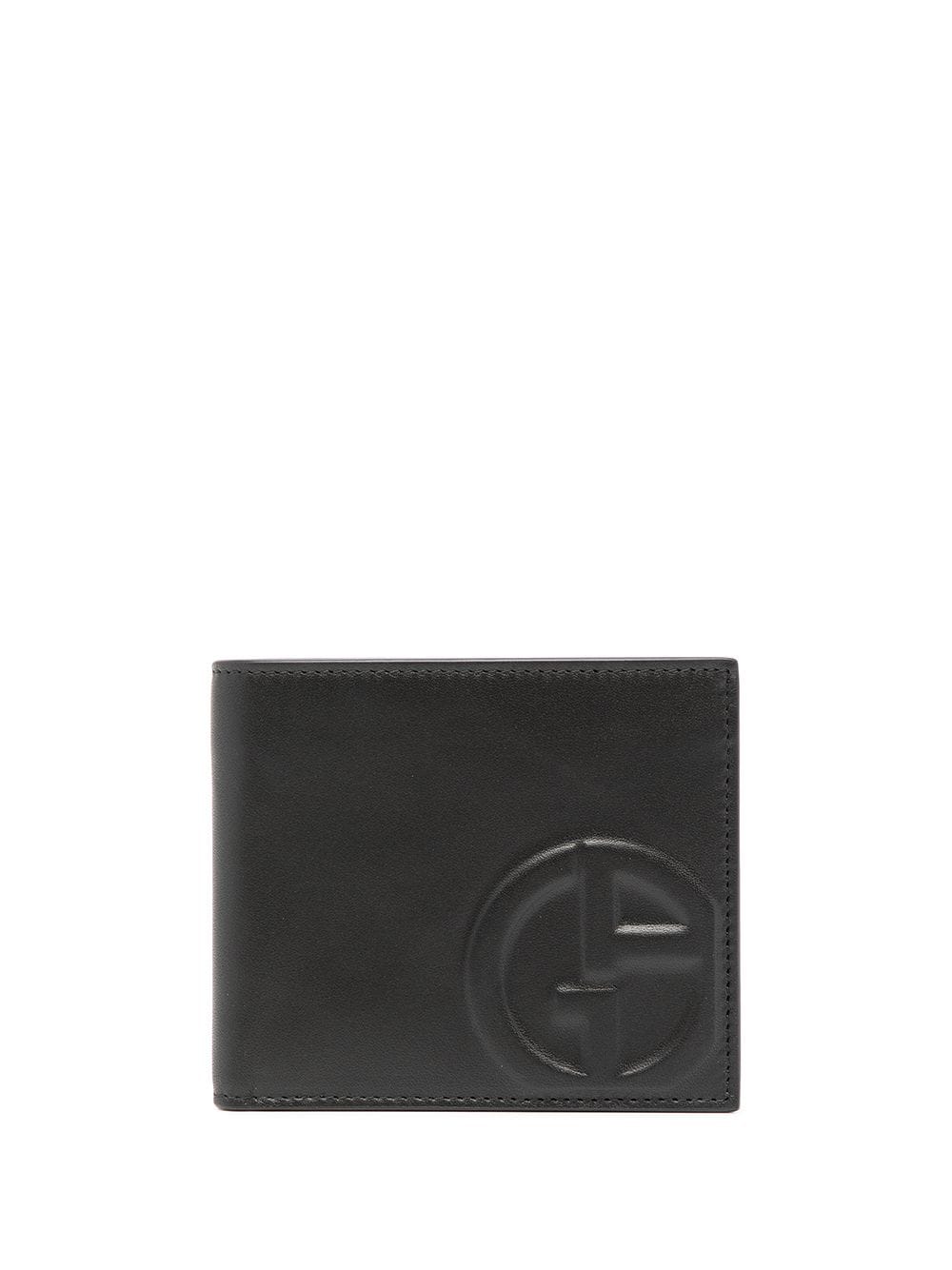 embossed-logo leather wallet